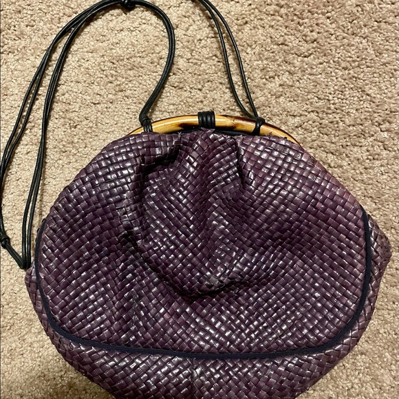 Vintage Neiman Marcus purple Straw Crossbody Bag - Picture 8 of 16